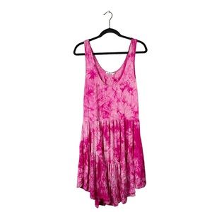 Kristine Boho Pink Tie Dye Casual Flowy Sleeveless Dress Size Large/XL